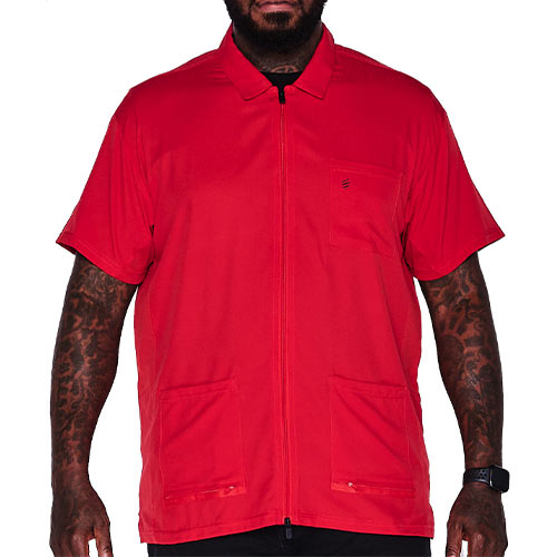 the barber jacket red