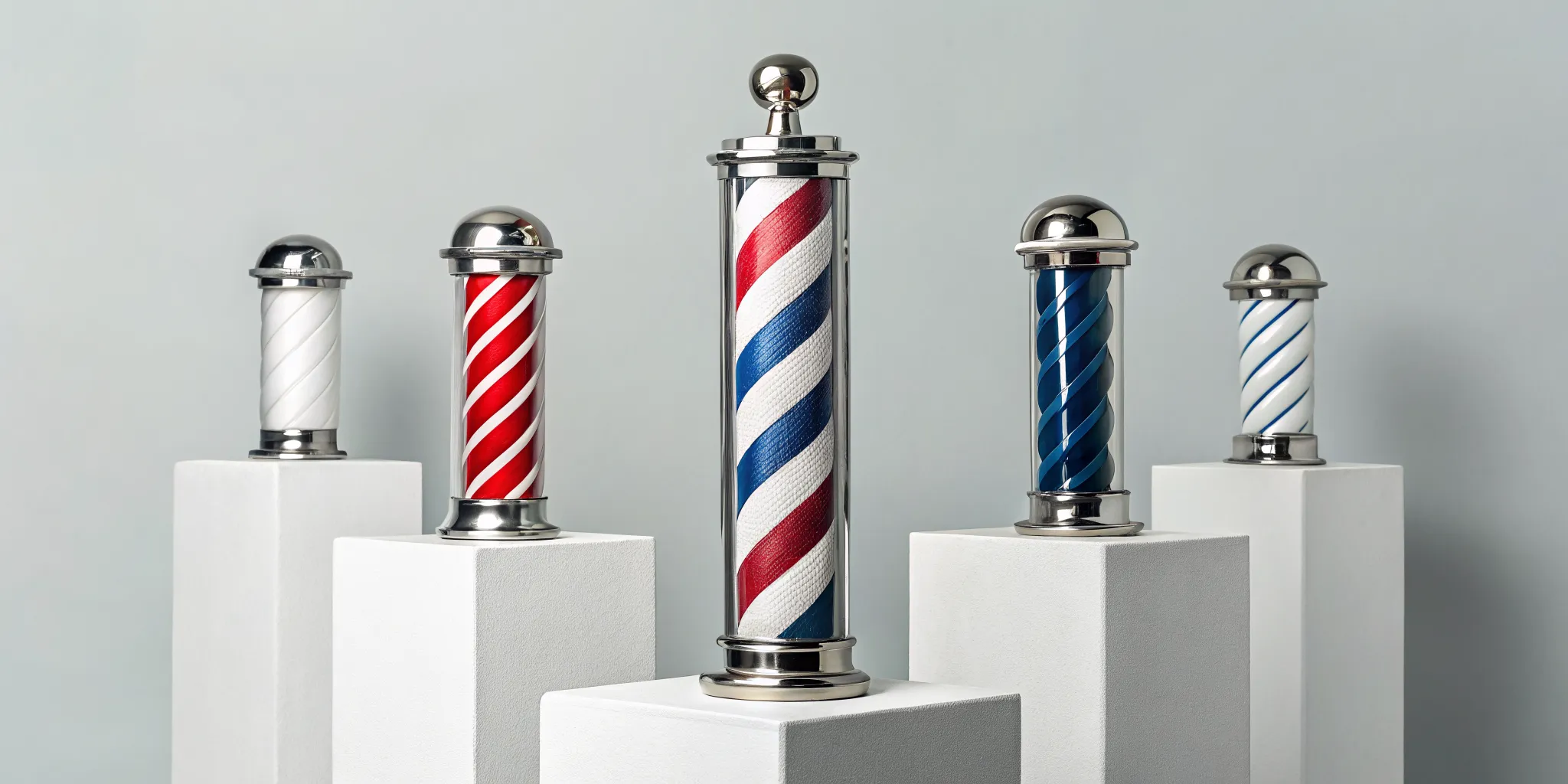 A display of the best barber shop poles featured in our reviews.