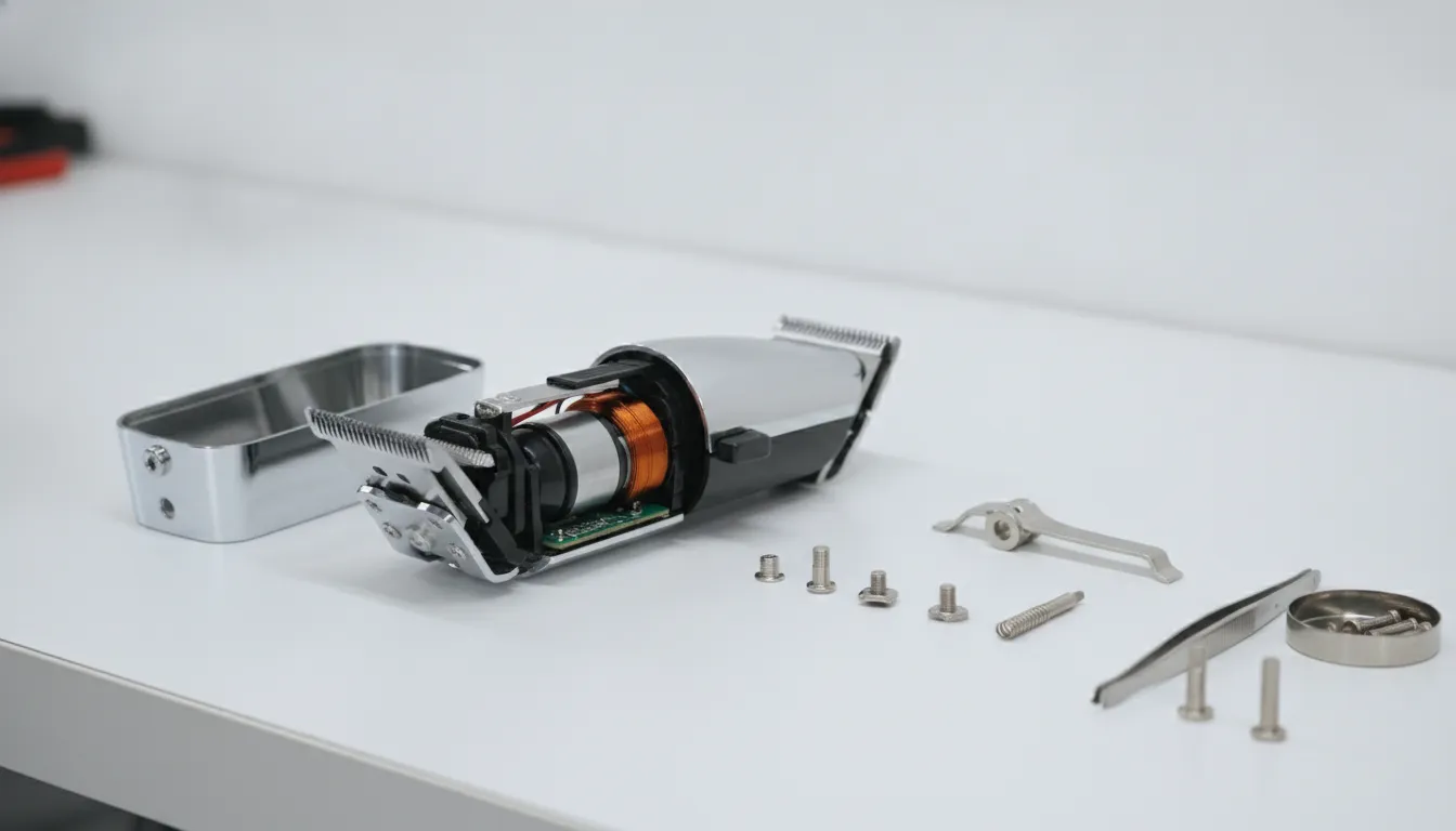 How long does clipper repair take: professional clipper on a repair workbench