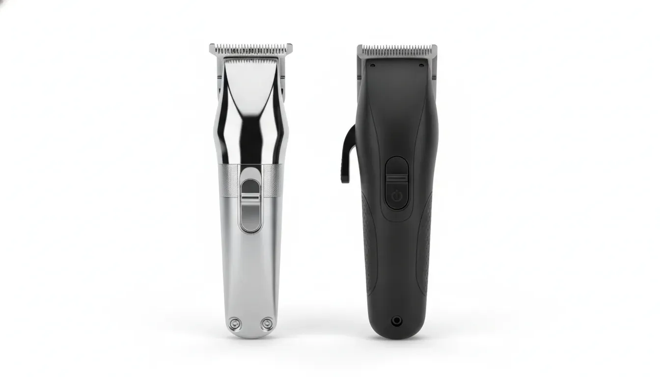 Two professional trimmers for lineup detailing and fade finishing